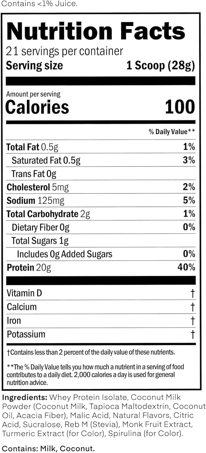 Oath Nutrition Clear Whey Isolate Protein Powder Kiwi Strawberry 20g Complete Protein per Serving No Added Sugar Grass-Fed 21 Servings