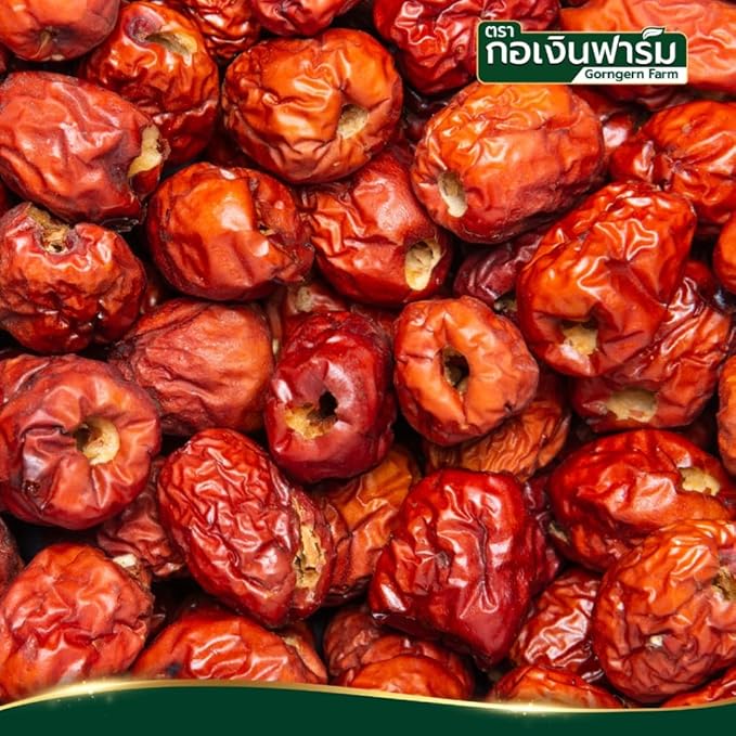กอเงิน Premium Dried Red Dates - Whole Jujube Fruit Naturally Sweet and Chewy - Essential Ingredient for Traditional Soups Herbal Teas and Snacking (100g)