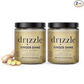 Drizzle Ginger Shine Raw Honey - All Natural Pure Raw Honey with Organic Ginger Unfiltered &amp Unheated Use in Tea &amp Coffee Sugar Substitute Certified Kosher - 13.2 oz Jar (375 g) Pack of 2