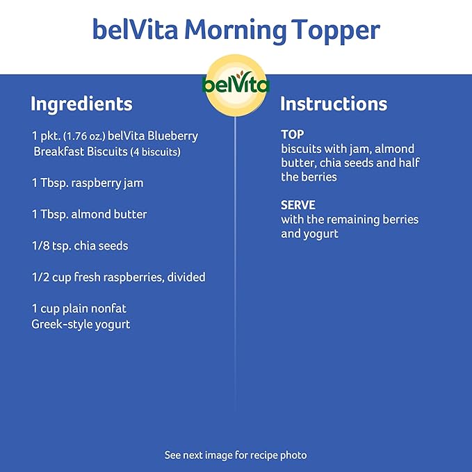 belVita Breakfast Bars Biscuits Blueberry 30 Total Packs 6 Boxes (4 Biscuits Per Pack)