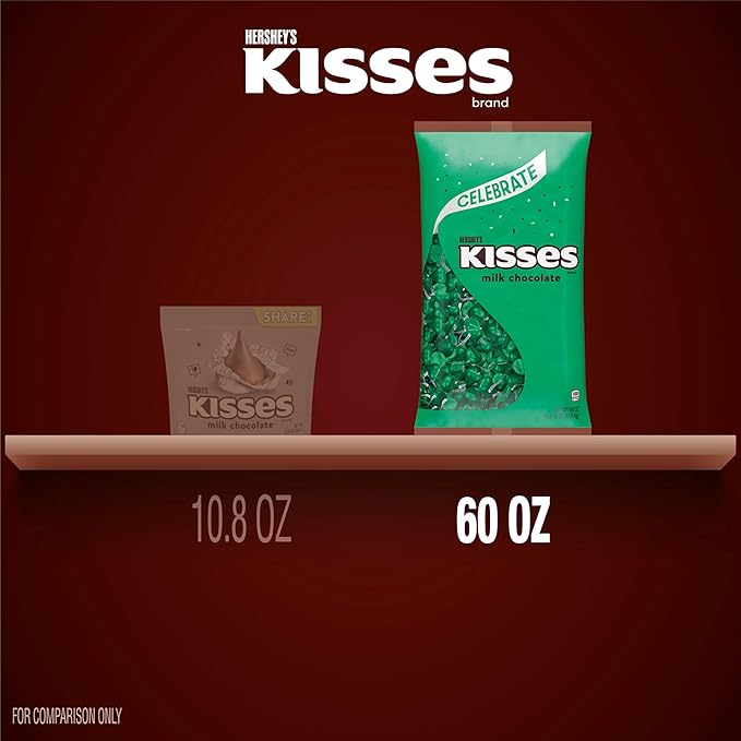HERSHEY'S KISSES Milk Chocolate Candy Bulk Bag Great Holiday Candy and Stocking Stuffers 60 oz