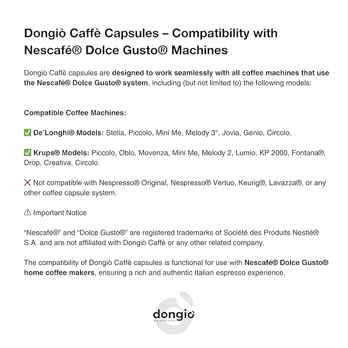 Dongiò Caffè New Variety Pack Capsules Compatible with Nescafe Dolce Gusto system 100 Count of Single-Serve Coffee pods (5 Boxes of 20 capsules each) Dark-Med-Light Roast