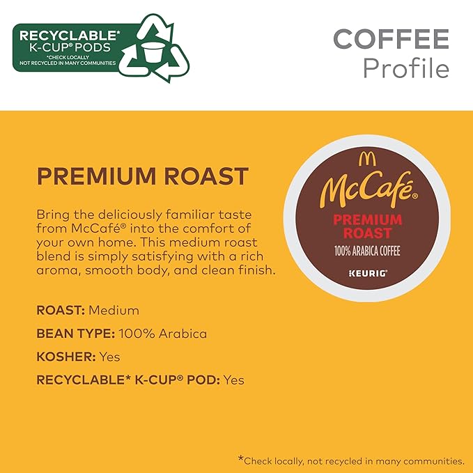 McCafe Premium Roast Coffee Single Serve Keurig K-Cup Pods Medium Roast 84 Count