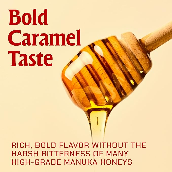 Caramanuka Manuka Honey MGO 200 – 100% Raw &amp Unfiltered Australian Honey Independently Lab-Tested for MGO &amp Glyphosate Bold Caramel-Like Flavor 8.8 oz (250g)