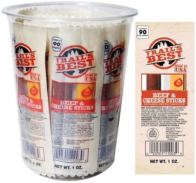 Trail’s Best 1oz Twin Beef &amp Cheese 1 Ounce Packs (15 count tub)