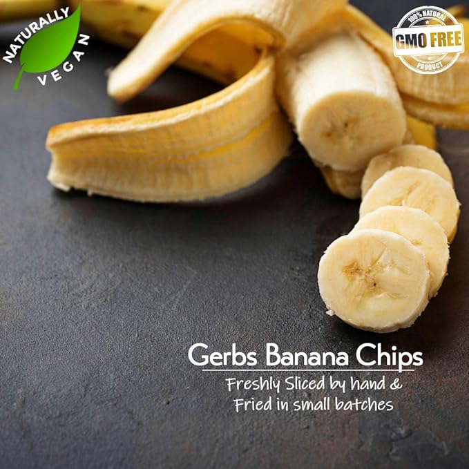 Gerbs Banana Chips Sweetened 2 LBS – Unsulfured &amp Preservative Free - Top 14 Allergy Friendly &amp Non GMO - Product of Philippines