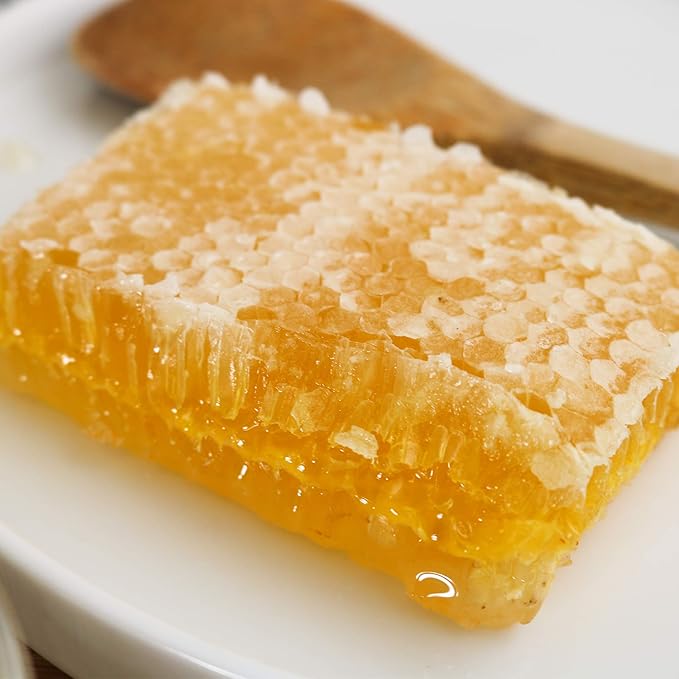 Wild Garden 100% Pure Bee Honeycomb 7.05 Oz - No Additives No Preservatives Fresh From The Farm! 7.05 oz Pack of 6 - Perfect for Toast &amp Tea - Health-Conscious Treat