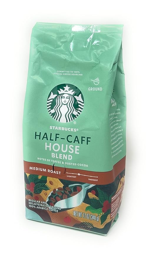 Starbucks Half-Caff House Blend Ground Coffee 12oz - 1 bag