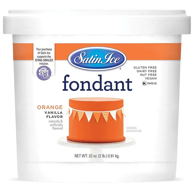 Satin Ice Fondant for Cake Decorating Orange (2 Pound)