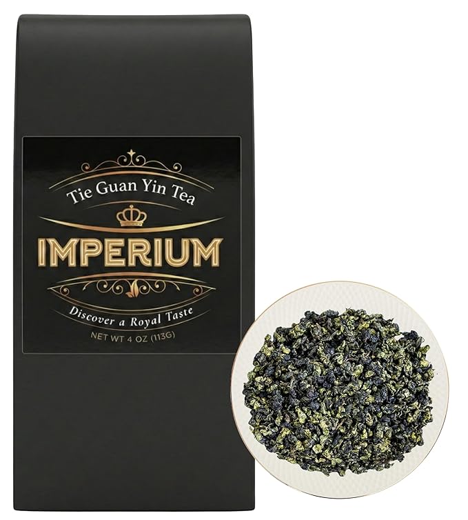 Imperium Tie Guan Yin Loose Leaf Tea (4oz) – Premium Chinese Oolong Green Tea Brews 100 Cups Hand-Picked Smooth Floral Aroma &amp Natural Velvety Sweetness