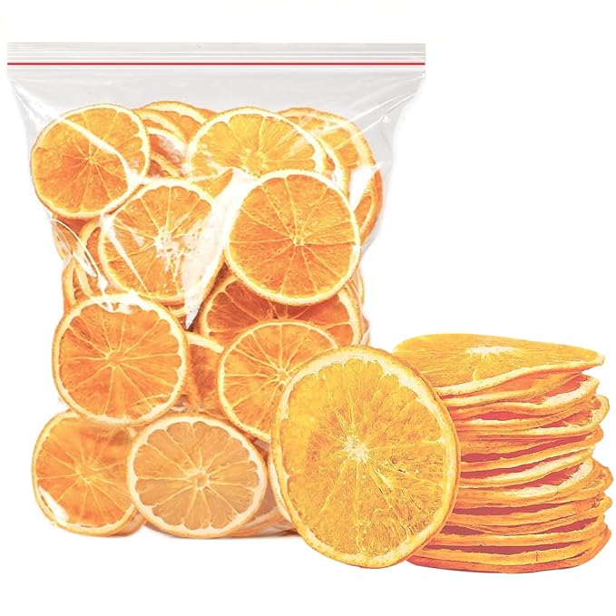 SXET Dried Orange Slices Natural Dehydrated Orange Slices Edible Dehydrated Orange Dried Fruit for Crafts Cake Decoration Cocktail Garnish Table Scatters (17.6oz/500g)