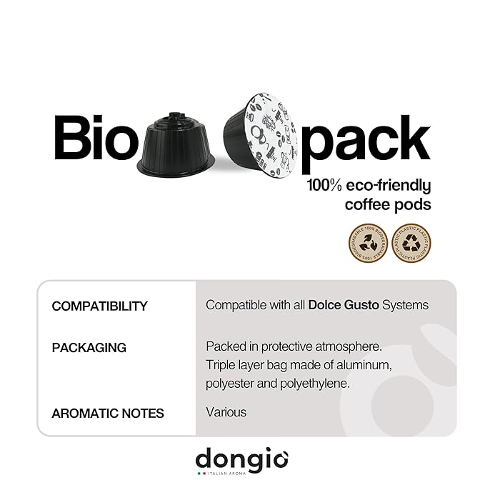 Dongiò Caffè New Variety Pack Capsules Compatible with Nescafe Dolce Gusto system 100 Count of Single-Serve Coffee pods (5 Boxes of 20 capsules each) Dark-Med-Light Roast