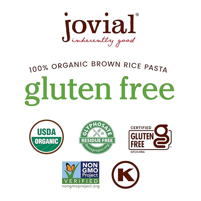 Jovial Whole Grain Brown Rice Pasta Variety Pack (Penne Fusilli Caserecce) - Whole Grain Pasta Organic Pasta Gluten Free Dairy Free Brown Rice Pasta Made in Italy - 12 Oz 9 Pack