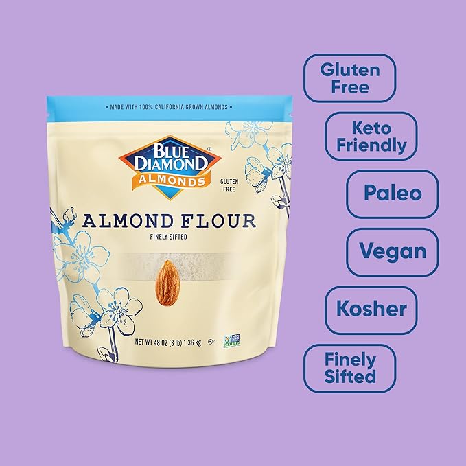 Blue Diamond Almonds Almond Flour Gluten Free Blanched Finely Sifted 48 oz