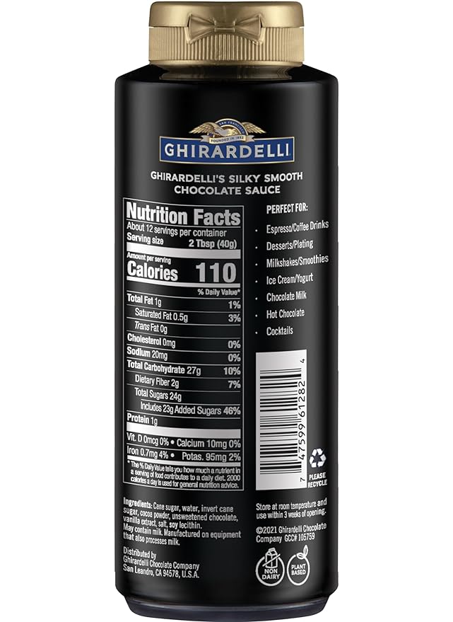 Ghirardelli Chocolate Caramel White Chocolate and Sea Salt Caramel Flavored Sauce 16 oz Bottles (Pack of 4) with Ghirardelli Stamped Barista Spoon