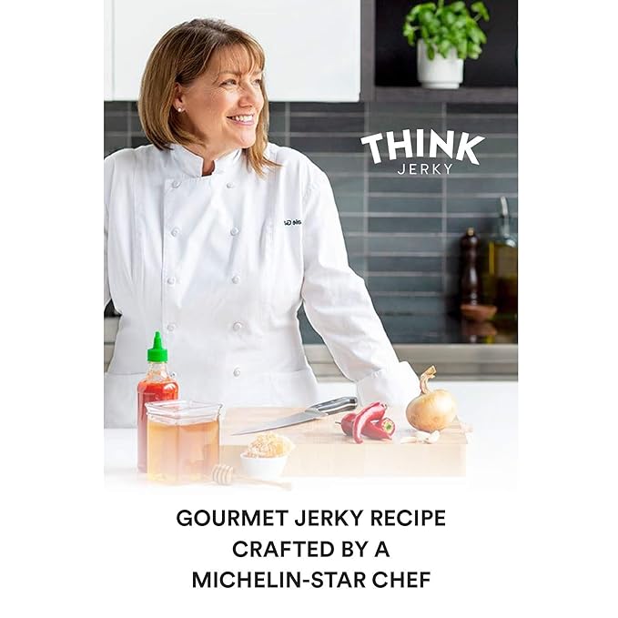 Think Jerky Sriracha Honey Turkey Jerky High Protein Free-Range Turkey Gluten Free No Antibiotics or Nitrates Healthy Chef Crafted Recipe Low Calorie and Low Fat - 2.2 oz Bags 8 Pack