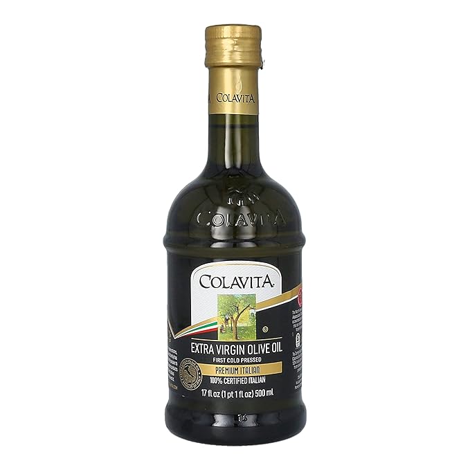 Colavita Premium Italian Extra Virgin Olive Oil 17 oz (Pack of 2) Glass Bottles