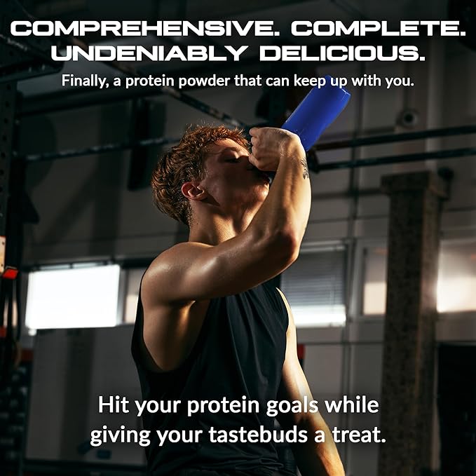 Granite Nutrition Protein Powder - Premium 5-Source Blend (Whey Casein Egg Grass-Fed Beef) for Lean Muscle and Recovery - Blueberry Muffin Flavor 30 Servings