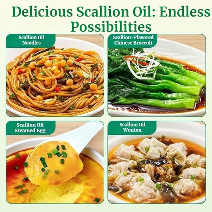Scallion Oil Noodle SaucSesame Scallion Oil Noodle SauceAuthentic Chinese Flavor Ready-to-Use Stir Fry Sauce for Noodles Rice &amp Dumplings 8.4oz/240g (Two bottle combination pack)