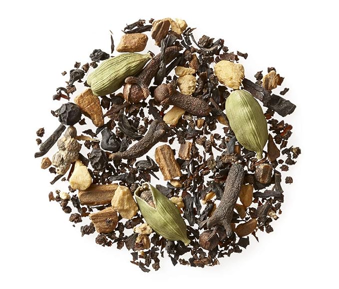 Golden Moon Tea Organic Masala Chai Black Tea - Pure &amp Authentic Blend - Loose Leaf Non-GMO - Half Pound (96 Servings)