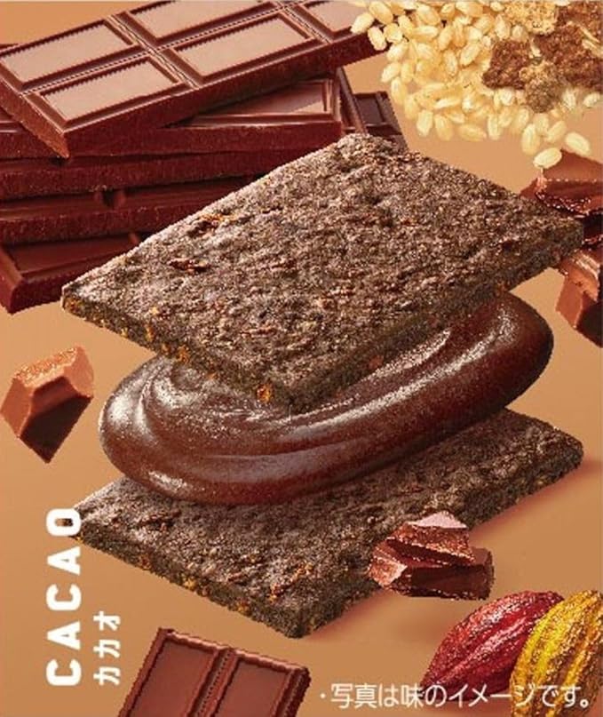 Asa hi Cream Genmai Bran Cacao Protein Bar 72g (Pack of 6) Delicious Crunchy Cacao Flavored Brown Rice &amp Wheat Bran with Chocolate Cream Japanese Nutrition Cereal Bar Snacks MADE IN JAPAN Limi