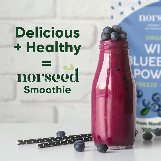 Wild Blueberry Powder Organic 5 Ounce Bag USDA Certified &amp Lab Tested - Freeze Dried Blueberries No Added Sugar Additives or Fillers - Antioxidant Superfood For Smoothies &amp Baking From Whole