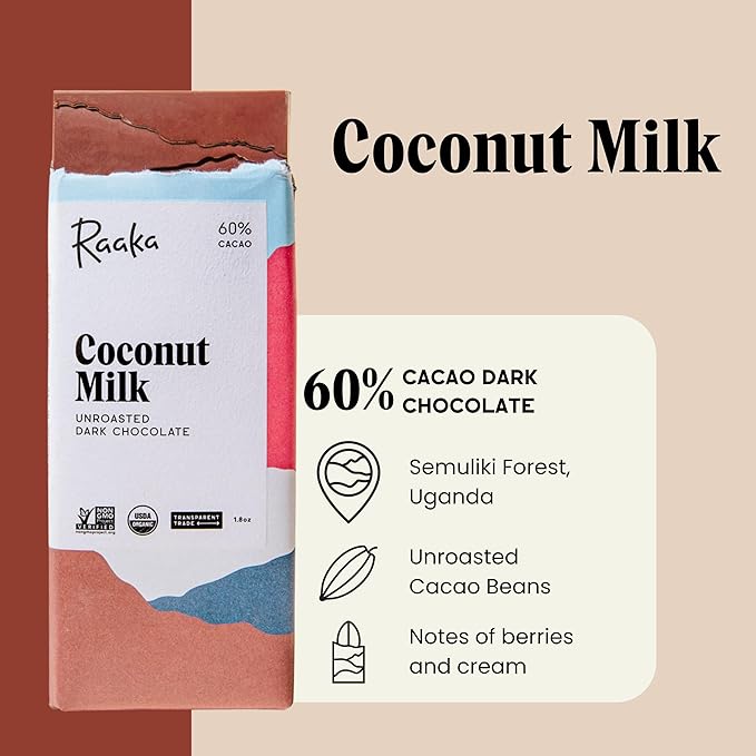 Raaka Chocolate Best Sellers Trio | Gourmet Dark Chocolate Gift | Organic Vegan Fair Trade Soy Free Non-GMO Gluten Free Kosher | 1.8oz Bars 3-Pack