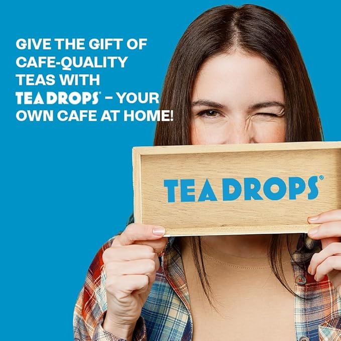 Tea Drops Sampler Box 25 Count | Organic Dissolvable Loose Leaf Tea | Iced or Hot | Microplastic-Free | Naturally Sweetened Organic Chai Rose Earl Grey Citrus Ginger Peppermint Matcha | 25 Serving