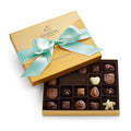 Godiva Assorted Chocolate Gift Box- Milk White and Dark Chocolate with Caramel and Nuts Gourmet Chocolate Candy Gift Basket for Congratulations Birthday and Anniversary Aqua Ribbon 18-Piece