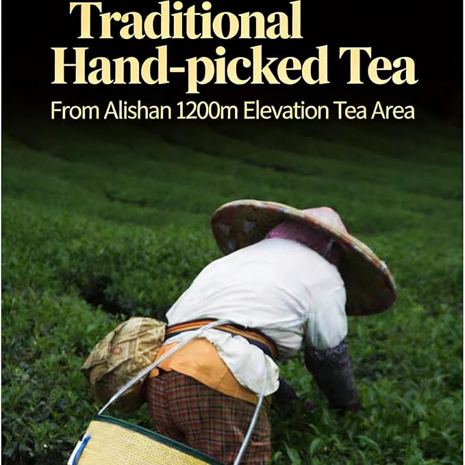 NASLAPH Alishan Oolong Tea Taiwan High Mountain Oolong Tea with Distinctive Aroma Formosa Chinese Gaoshan Ulong Tea Traditional Craftsmanship 阿里山茶 台湾高山茶 中国茶 茶 乌龙茶 8.82 Oz