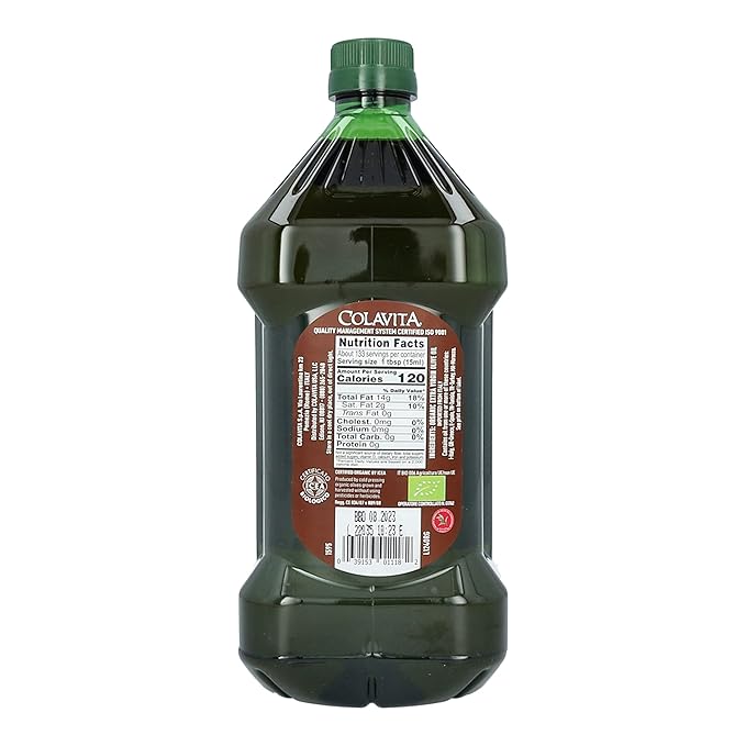 Colavita Organic Extra Virgin Olive Oil Pack of 1 (68 Fluid Ounce) Plastic Bottle
