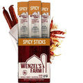 Wenzel’s Farm Spicy Sticks │Supports Active Lifestyles │ Flavorful Naturally Smoked │ High Protein Low Carb │ No MSG Fillers Binders Artificial Colors │ Gluten Free | 32 sticks (16 packs of 2)