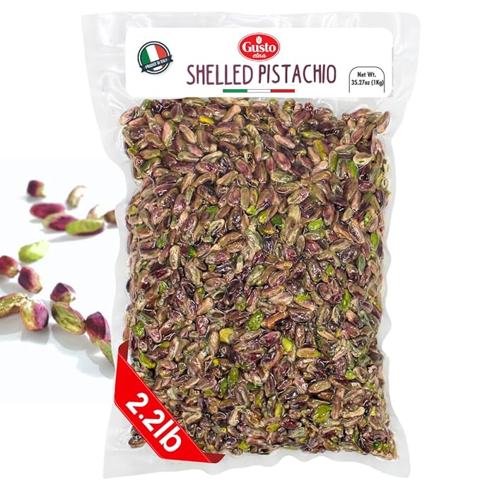 Pistachios No shell Raw Shelled Unsalted 2.2 lb (1 kg) Turkish Pistachios Raw Kernel Natural Purple Color Gusto Etna