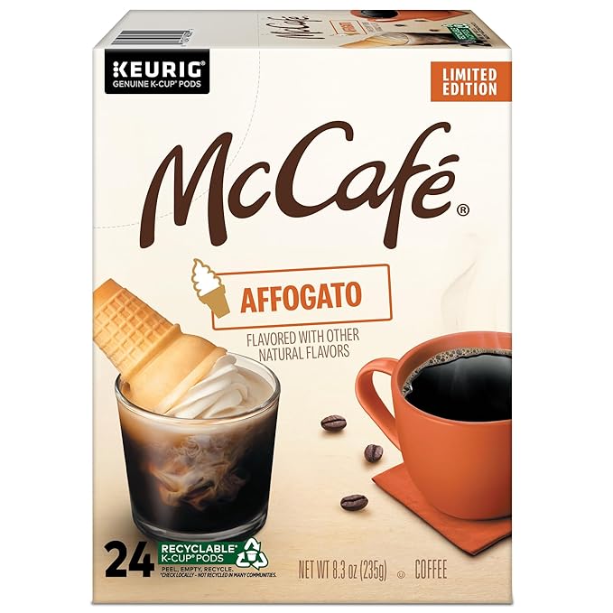 McCafe Affogato Single Serve Keurig K-Cup Pods Flavored Coffee Limited Edition 96-Count Box (4 Packs of 24)