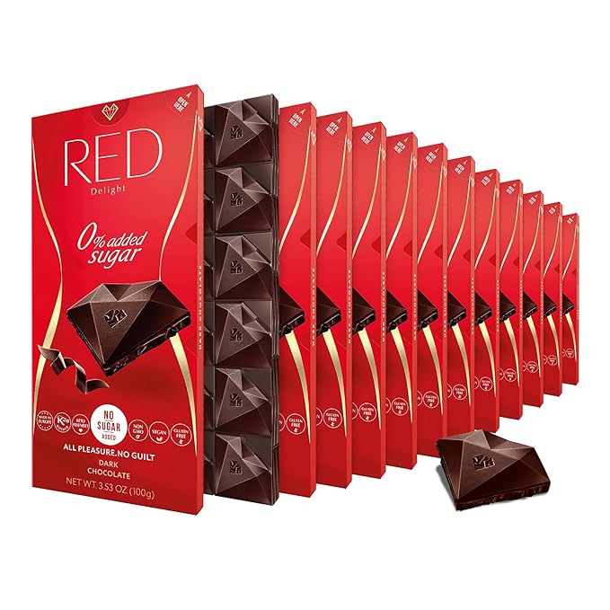 RED Delight®™ Dark Chocolate Full Size Bars (3.53 Ounces Each) (12 Pack -Full Size (3.53 Ounce) Bars)