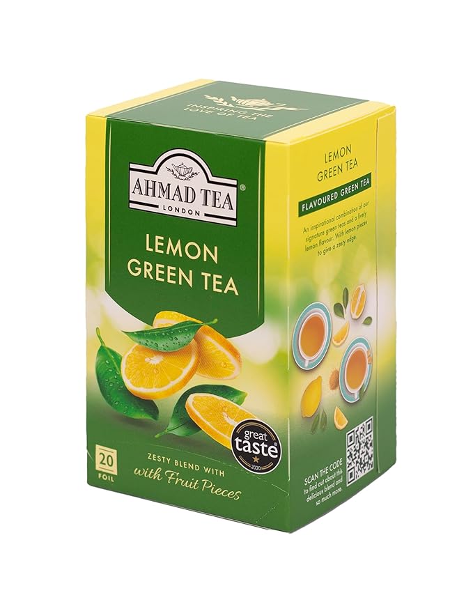 Ahmad Tea Lemon Green Tea 20-Count Boxes (Pack of 6)