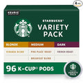 Starbucks K-Cup Coffee Pods Starbucks Blonde Medium and Dark Roast Hot or Iced Coffee Variety Pack 96 Keurig Pods