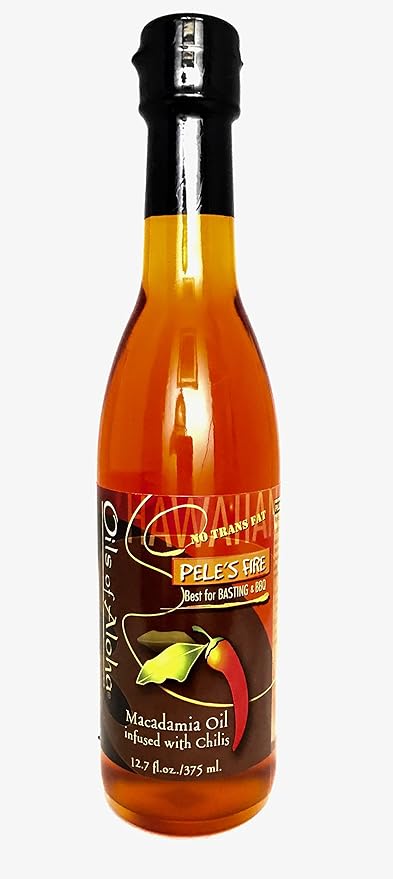Pele's Fire Macadamia Nut Oil infused with Chilis by Oils of Aloha - 12.7 oz._AB