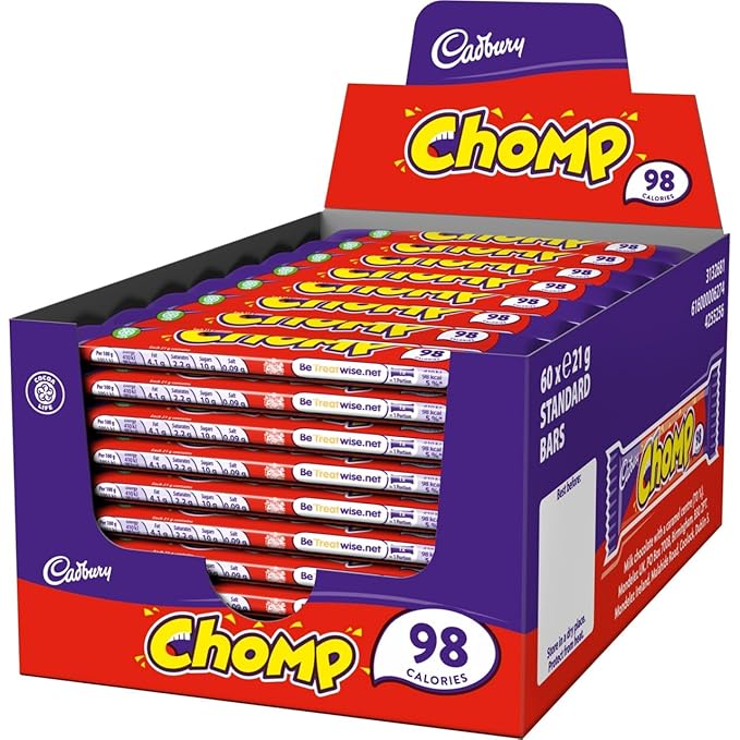 Cadbury Chomp Chocolate Bar 21g (Pack of 60 Bars)