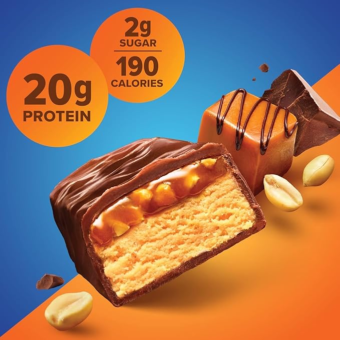Pure Protein Bars High Protein Nutritious Snacks to Support Energy Low Sugar 1.75oz Gluten Free 12 Pack Chocolate Peanut Caramel