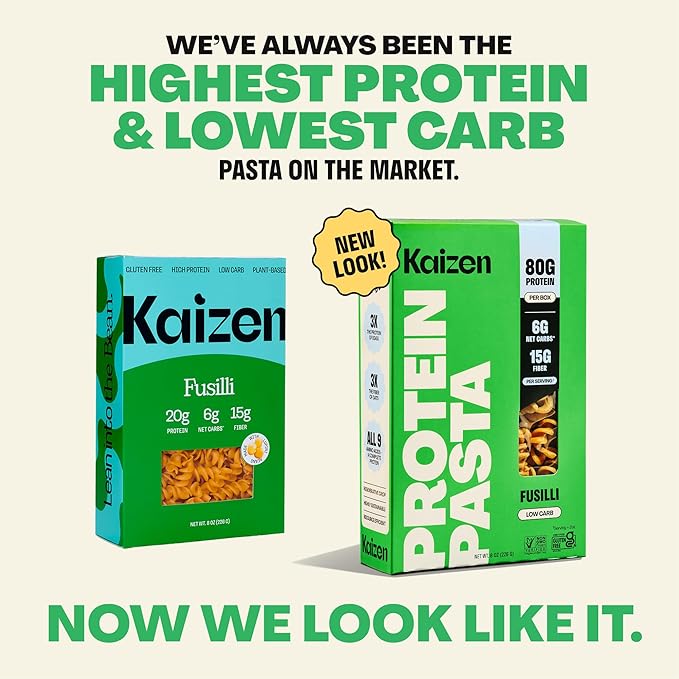 Kaizen Low Carb Keto Pasta Ziti - High Protein (20g) Gluten-Free Keto-Friendly (6g Net) Plant-Based Lupini Noodles made w/High Fiber Lupin Flour - 8 ounces (Pack of 3)
