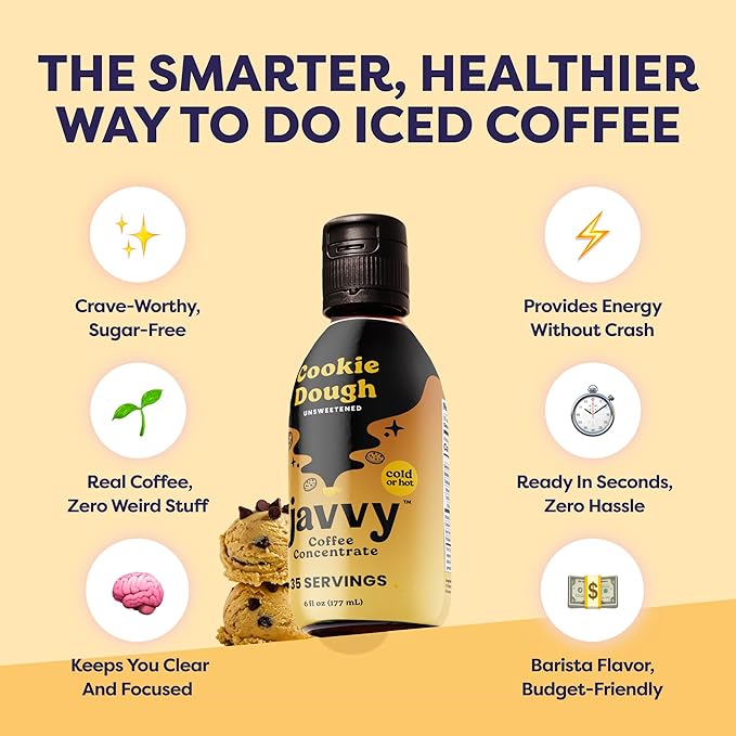 Coffee Concentrate - Limited Release Flavors - Cold Brew Coffee Perfect for Hot or Iced Instant Coffees Hot Drinks Cold Brew Concentrate 35 Servings - Cookie Dough