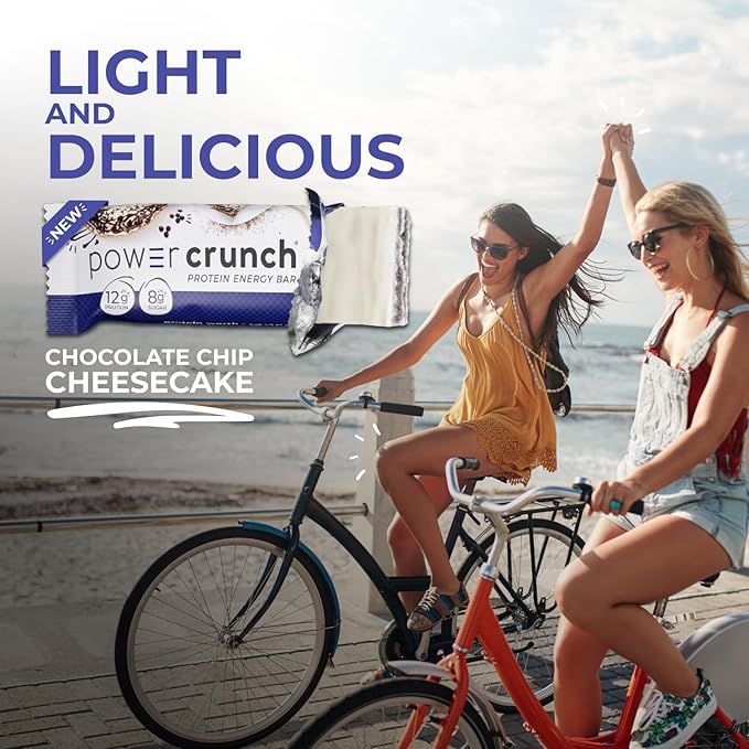Power Crunch Protein Wafer Bars High Protein Snacks with Delicious Taste Chocolate Chip Cheesecake 1.4 Ounce (12 Count)