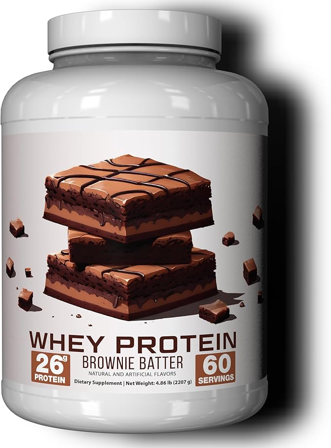 Ekkovision Protein Powder Brownie Batter Flavor 25 G Whey Protein per Scoop Low Lactose High Protein for Men &amp Women With Active Lifestyles Perfect for Shakes Smoothies and Recipes 60 Serv