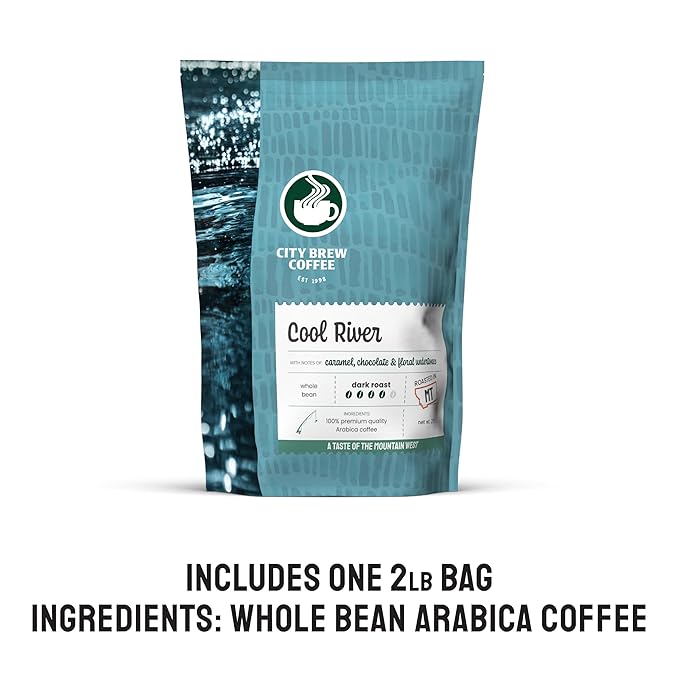 City Brew Cool River - Dark Roast Whole Bean Coffee - 2Lb