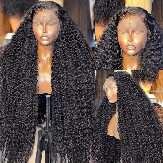 250 Density Deep Wave Lace Front Wigs Human Hair 13x6 HD Lace Front Wigs Human Hair Pre Plucked Glueless Deep Wave Wig Natural Color Deep Curly Wig for Women 26 Inch