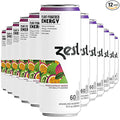 Zest Clean Energy Drink – Passionfruit Berry – 150mg Caffeine + 100mg L-Theanine – Natural Focus &amp Concentration Boost – Healthy Energy Drink 12oz Can 12 Pack – Low Sugar No Artificial Sweeteners