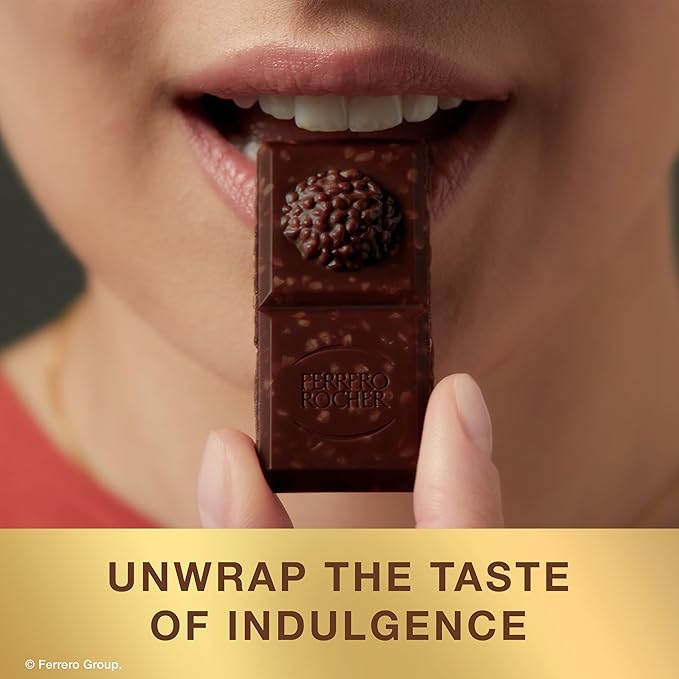 Ferrero Rocher Premium Chocolate Bars 8 Pack Dark Chocolate Hazelnut and Crunchy Salted Caramel Individually Wrapped 3.1 oz Each