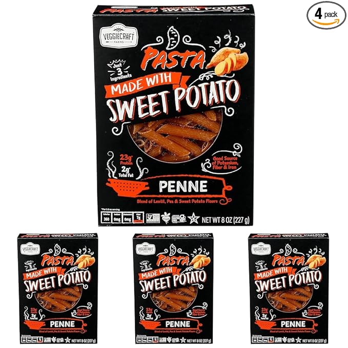 Veggiecraft Farms Sweet Potato Penne Pasta 8 OZ (Pack of 4)
