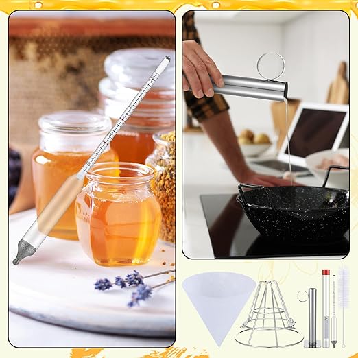 14 Pcs Maple Syrup Making Kit with Maple Syrup Hydrometer Kit and Filter Set Include Maple Syrup Hydrometer Test Cup Brush Filter Holder and 10 Pcs Filter Cloths for Maple Syrup Supplies